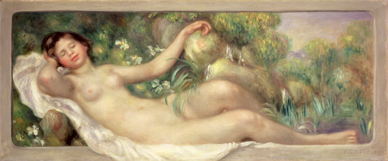 Nu Reclinado (La Source) c.1895-97 de Pierre Auguste Renoir