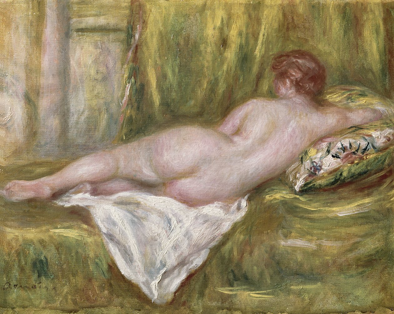 Nude Reclinado das Costas, Descanse depois do Banho de Pierre Auguste Renoir