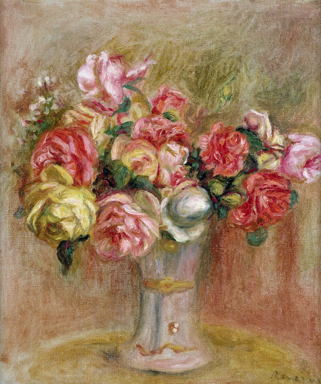 Rosas em um vaso de Sevres de Pierre Auguste Renoir
