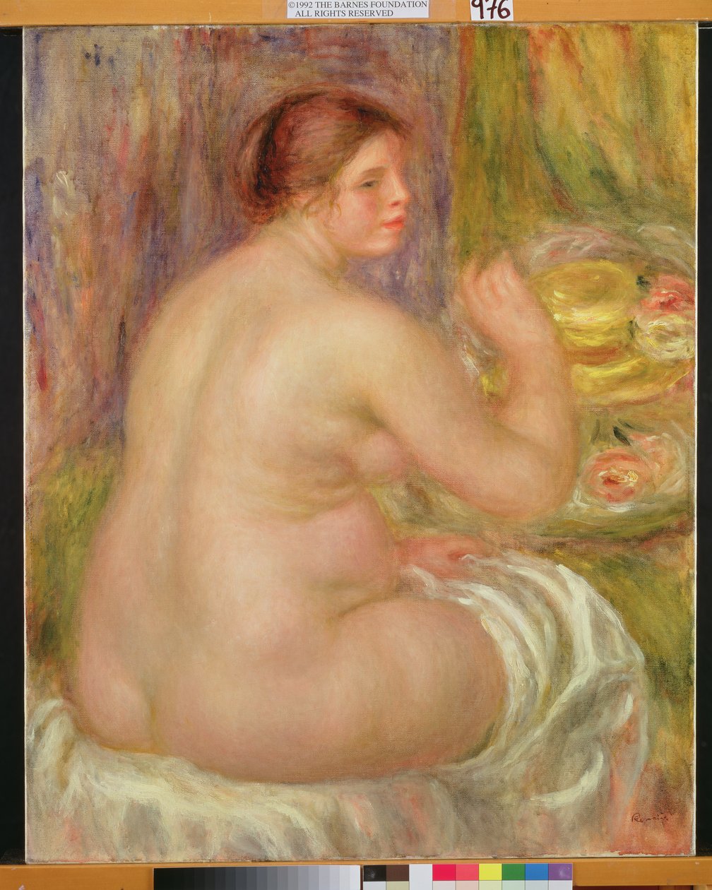 Nua sentada, a mulher grávida de Pierre Auguste Renoir