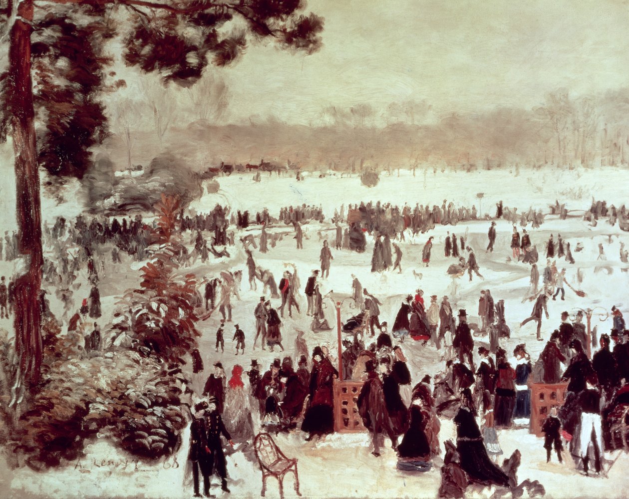 Patinadores no Bois de Boulogne de Pierre Auguste Renoir