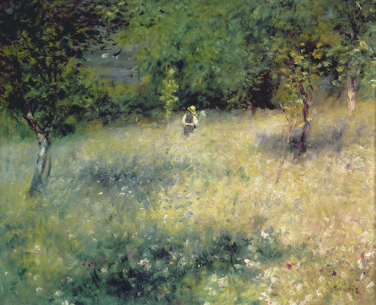 Primavera em Chatou, c.1872-5 de Pierre Auguste Renoir