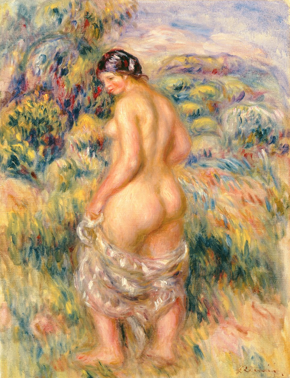 De pé nu em uma paisagem de Pierre Auguste Renoir