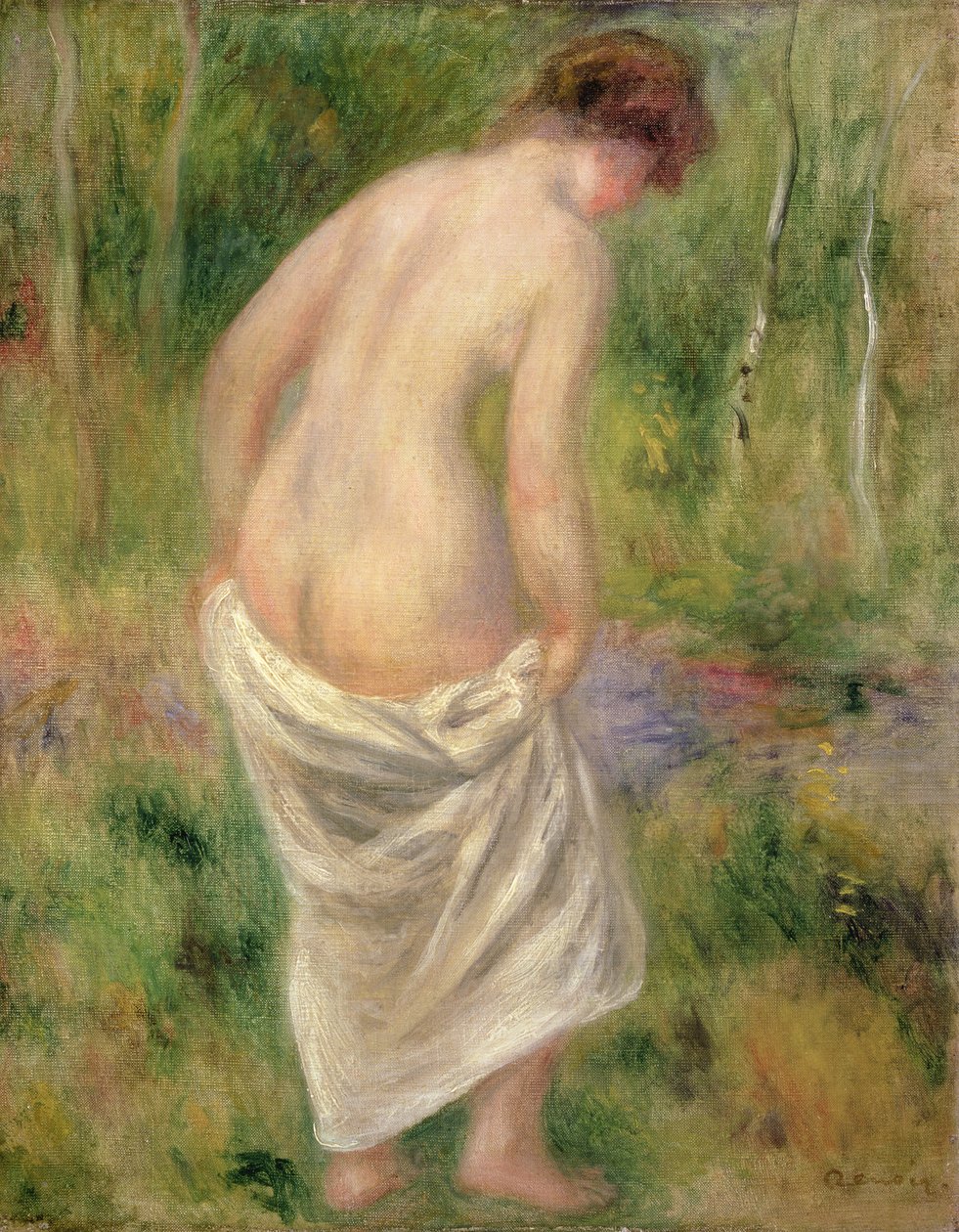 De pé nu em uma paisagem, 1914 de Pierre Auguste Renoir