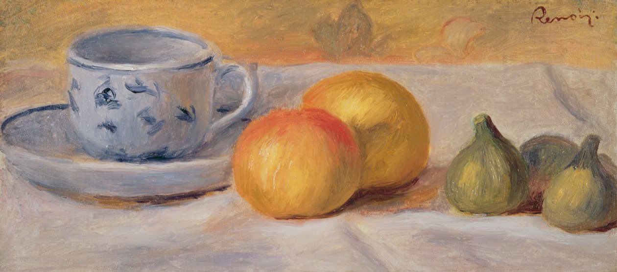 Ainda vida com Taça Azul (Nature Morte à la Tasse Bleue) c.1900 de Pierre Auguste Renoir