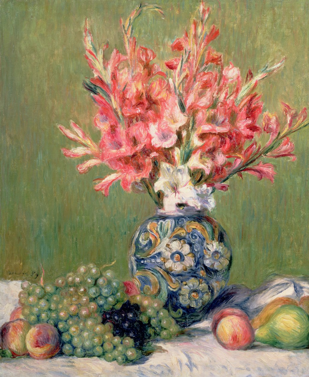 Ainda vida de frutas e flores, 1889 de Pierre Auguste Renoir