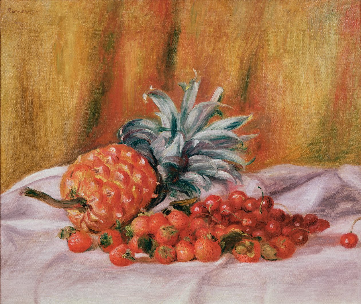 Morangos e Abacaxi, c.1895 de Pierre Auguste Renoir