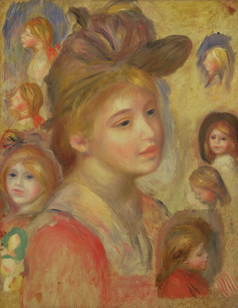 Estudos de Chefes de Meninas, 1893 de Pierre Auguste Renoir