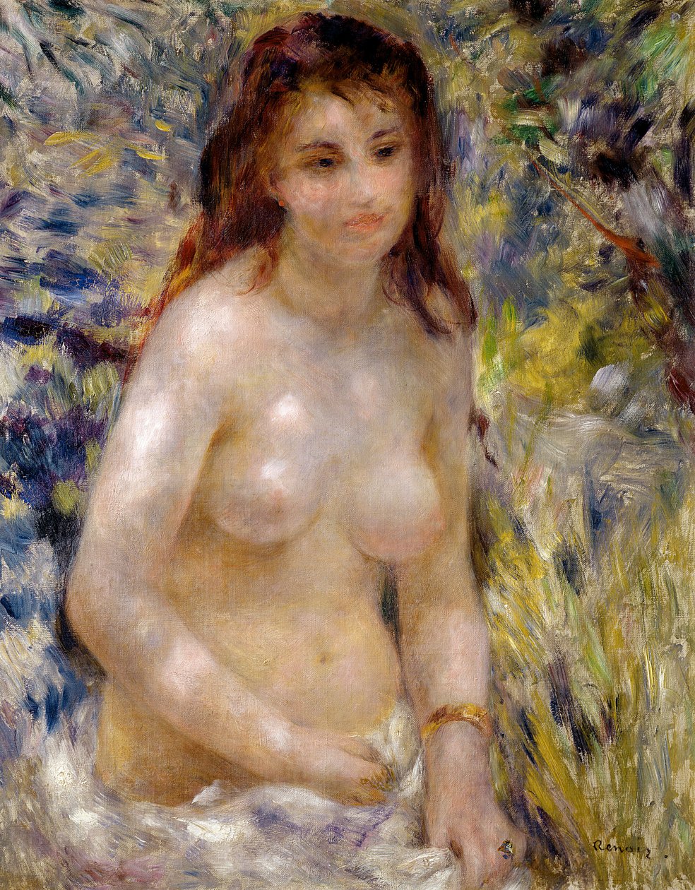 Estude. Torso, efeito da luz solar, c.1875-76 de Pierre Auguste Renoir