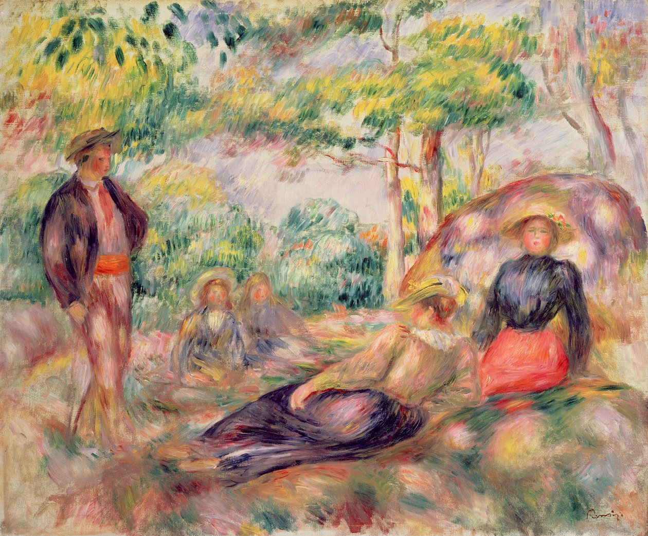 Estudo para piquenique, c.1893 de Pierre Auguste Renoir