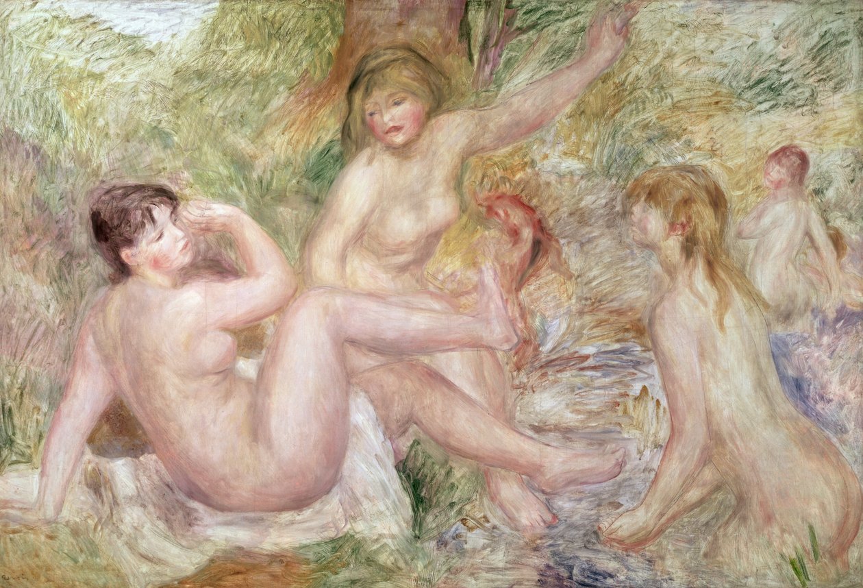 Estudo para os grandes banhistas, 1885-1901 de Pierre Auguste Renoir