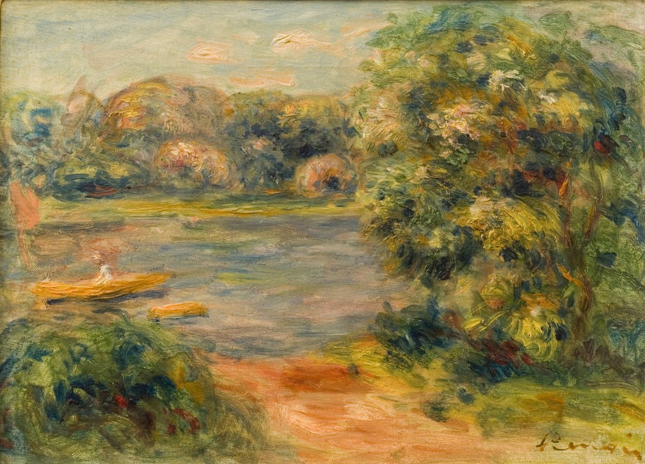O barco no lago, 1901 de Pierre Auguste Renoir
