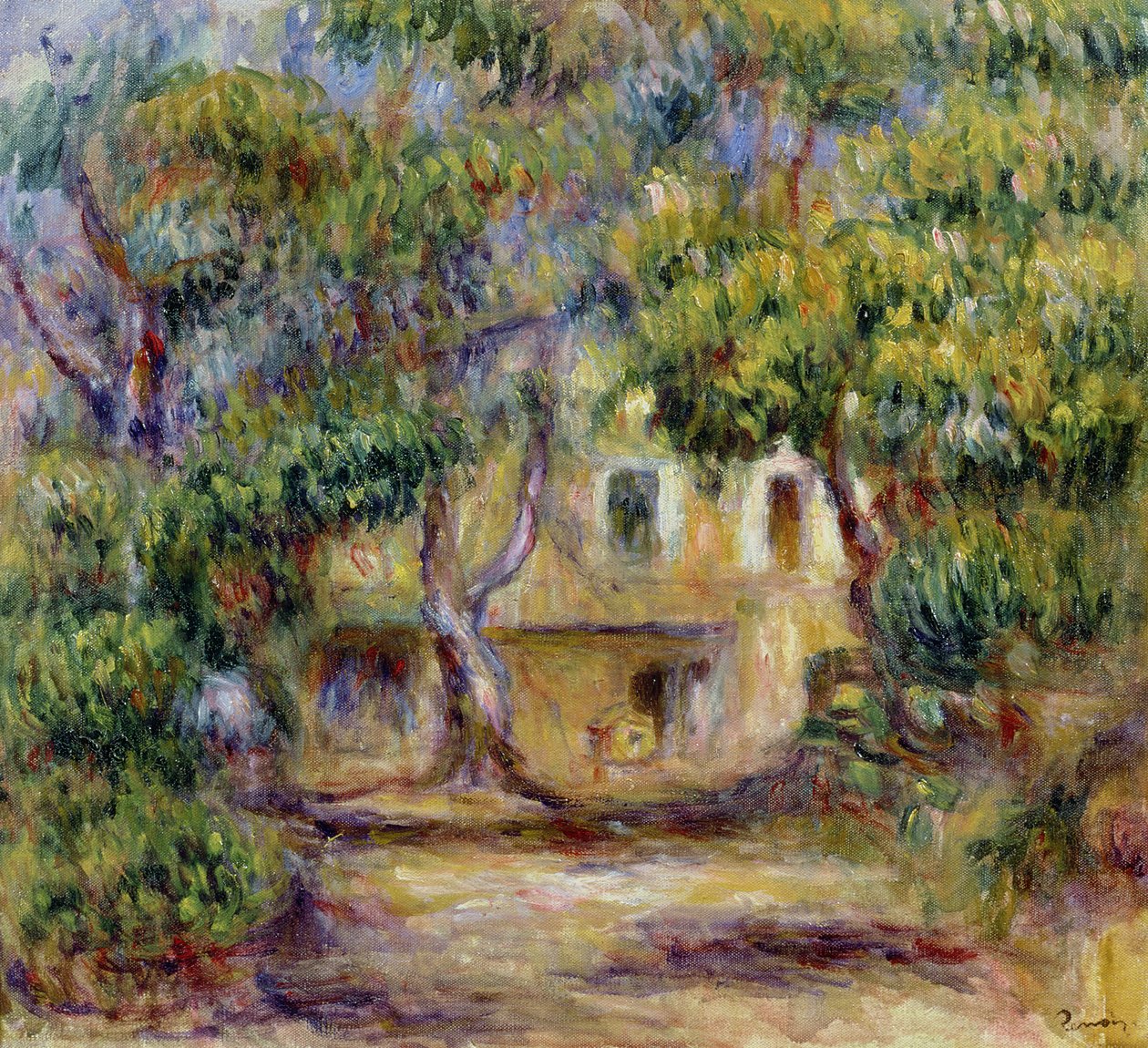 A fazenda em Les Collettes, c.1915 de Pierre Auguste Renoir