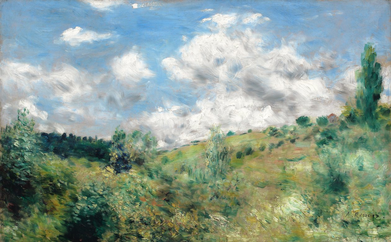 O vento do vento, c.1872 de Pierre Auguste Renoir