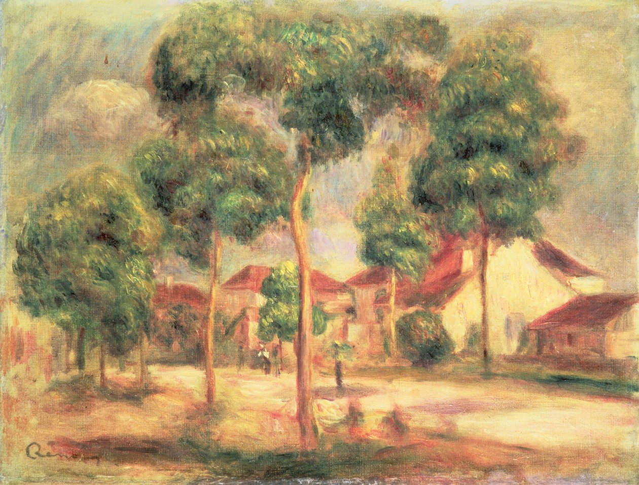 A estrada ensolarada, c.1895 de Pierre Auguste Renoir