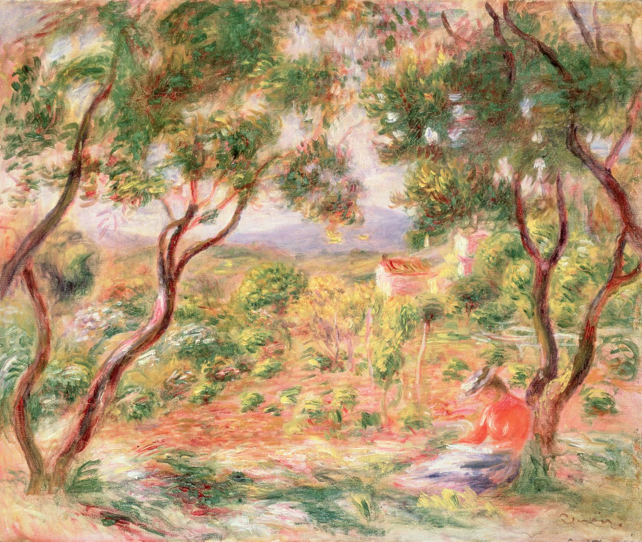 As videiras em Cagnes, 1906 de Pierre Auguste Renoir