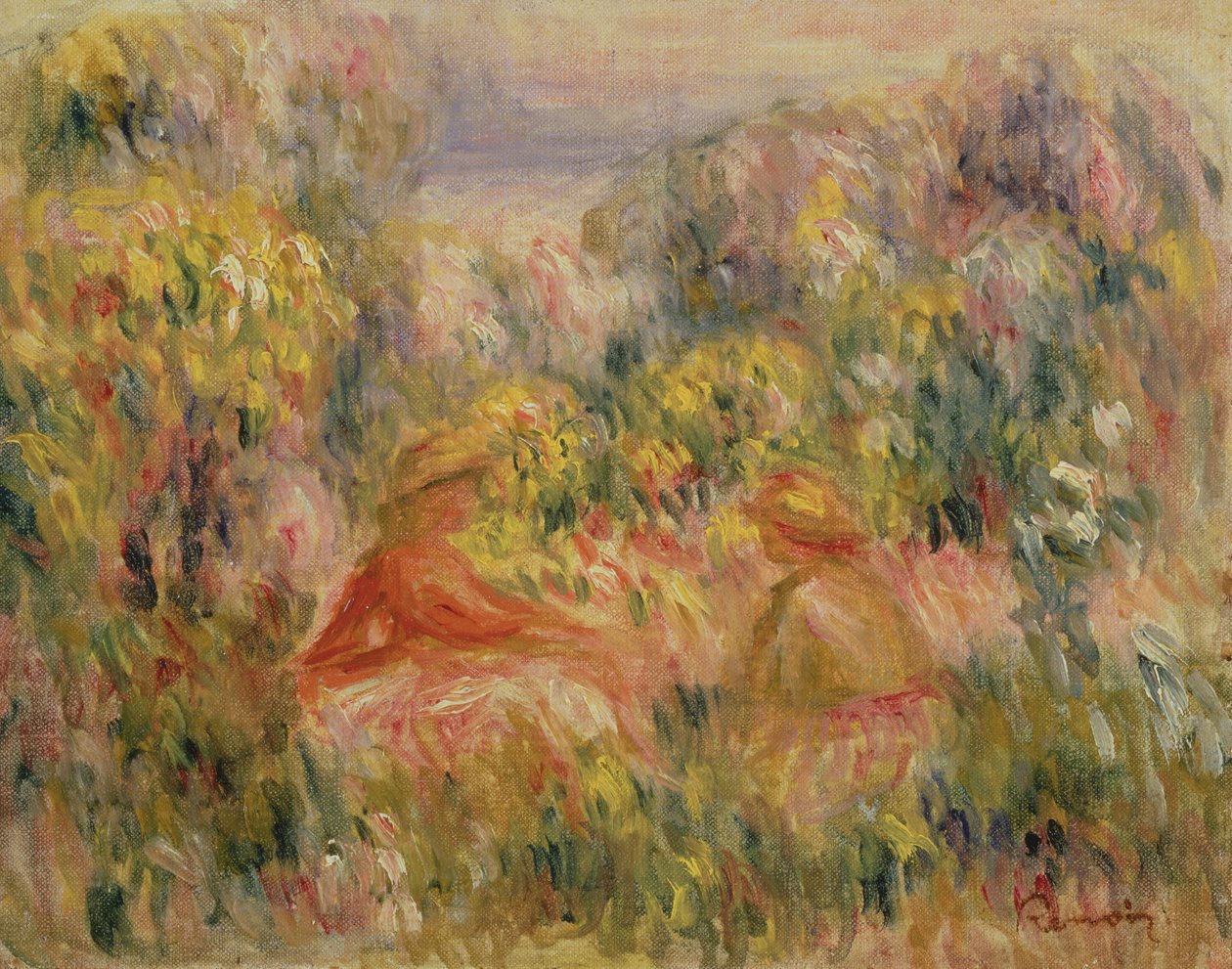 Duas figuras na paisagem, 1917-19 de Pierre Auguste Renoir