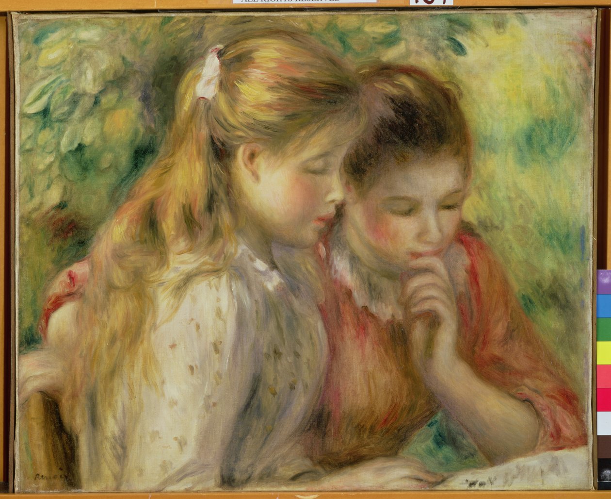 Duas meninas lendo, c.1892 de Pierre Auguste Renoir