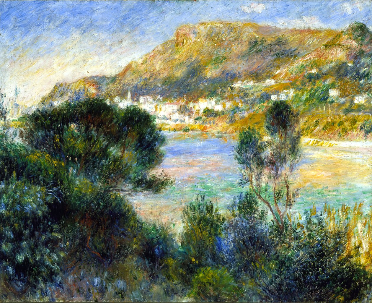 Vista do Cap Martin de Monte Carlo, c.1884 de Pierre Auguste Renoir