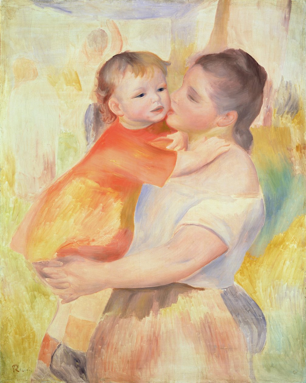 Lavadeira e Criança, 1887 de Pierre Auguste Renoir