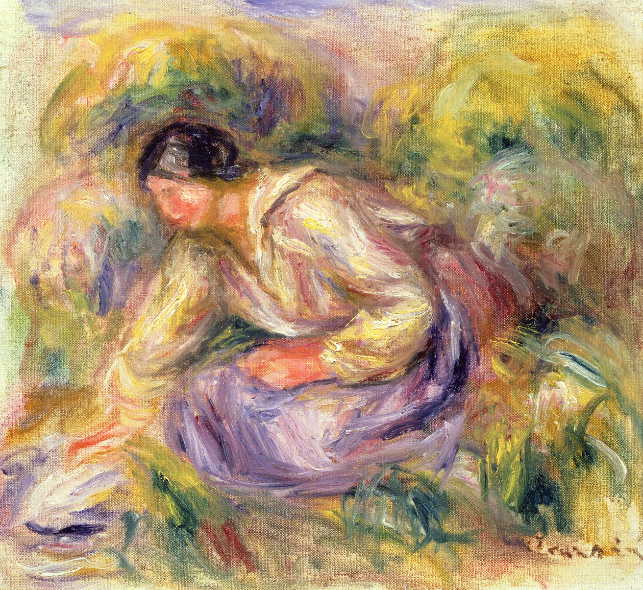 Washerwoman em azul, 1917 de Pierre Auguste Renoir