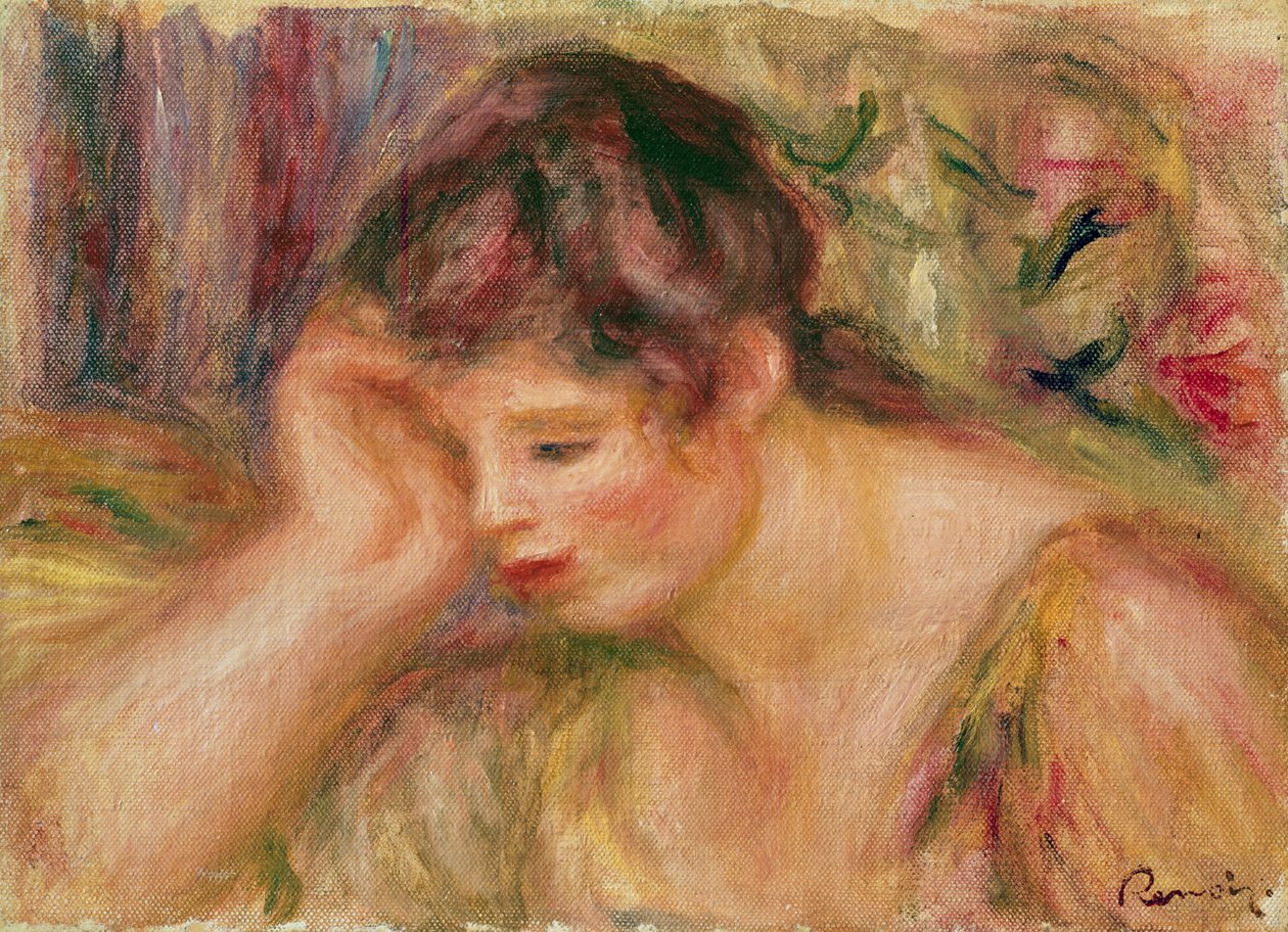 Mulher, inclinar-se, c.1917 de Pierre Auguste Renoir