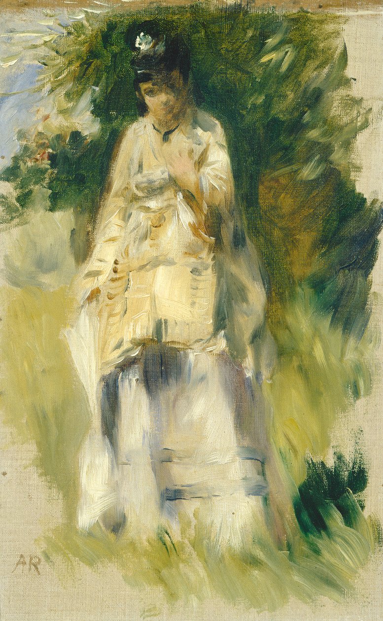Mulher, ficar, árvore, 1866 de Pierre Auguste Renoir