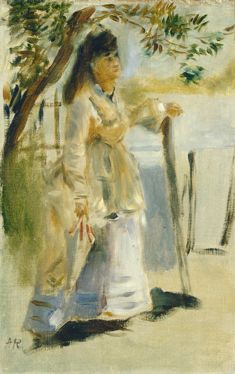 Mulher por uma cerca, 1866 de Pierre Auguste Renoir