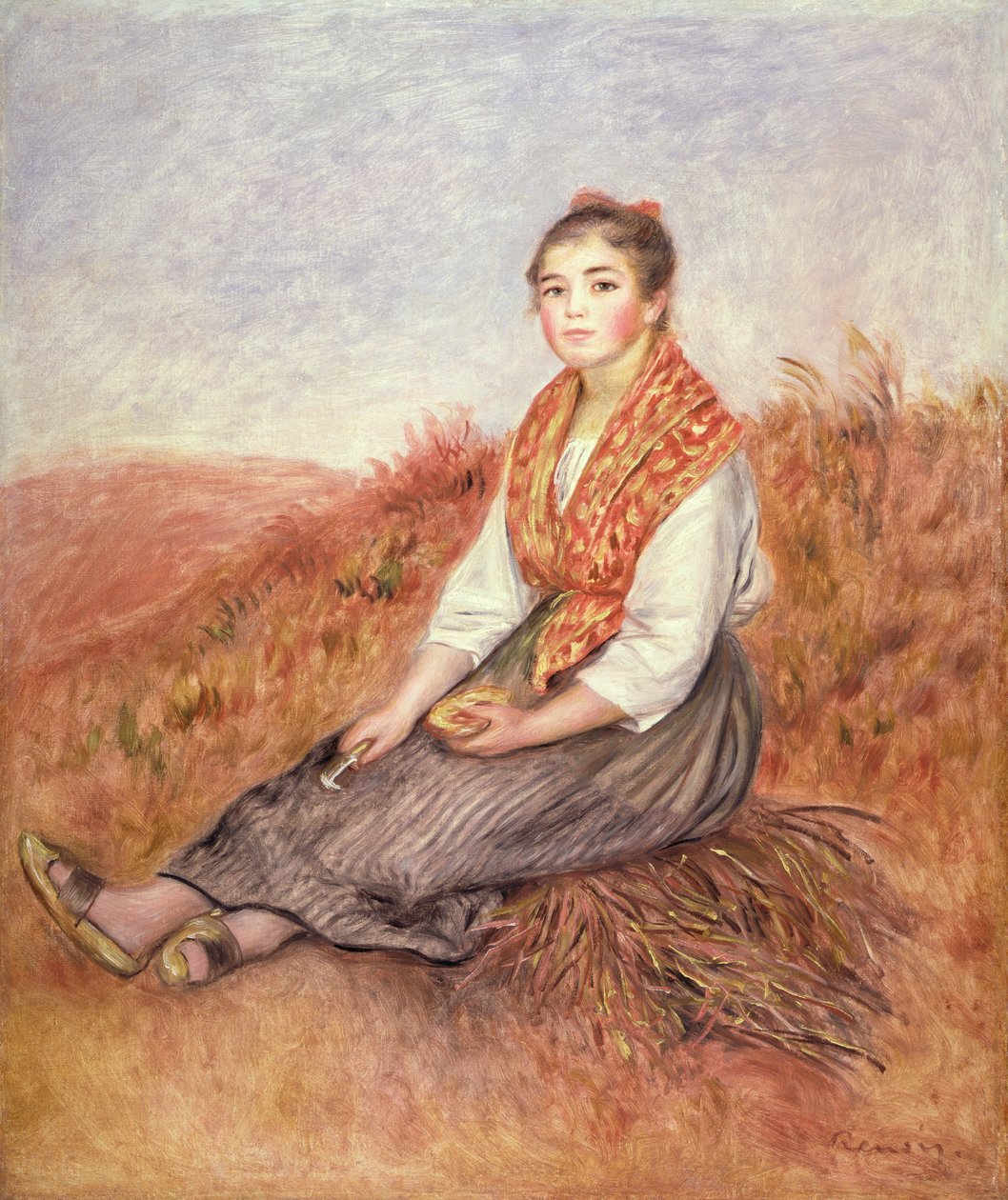Mulher com um pacote de lenha, c.1882 de Pierre Auguste Renoir