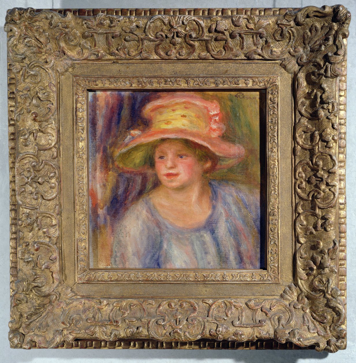 Mulher com um chapéu, c.1915-19 de Pierre Auguste Renoir
