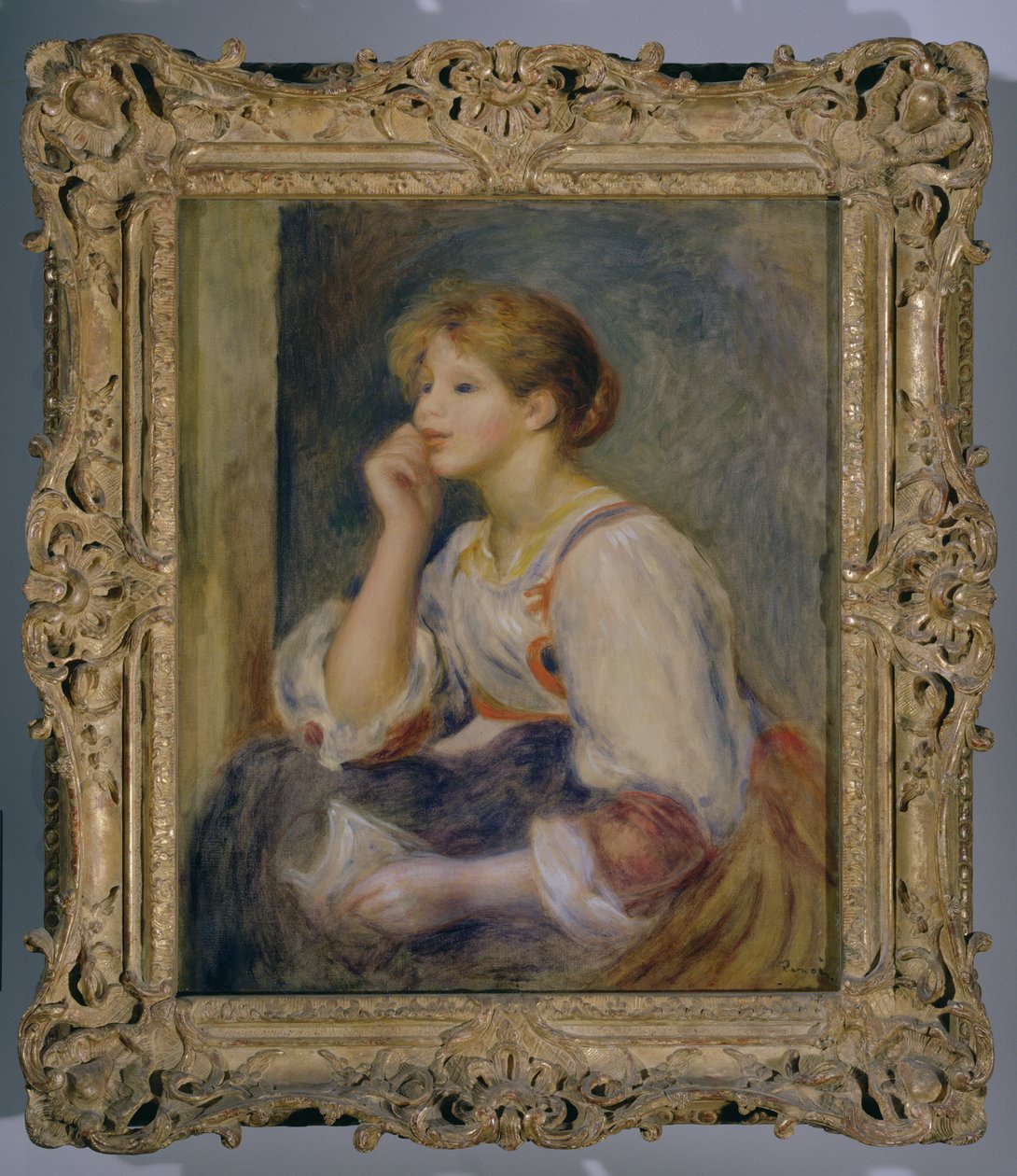Mulher com uma carta, c.1890 de Pierre Auguste Renoir