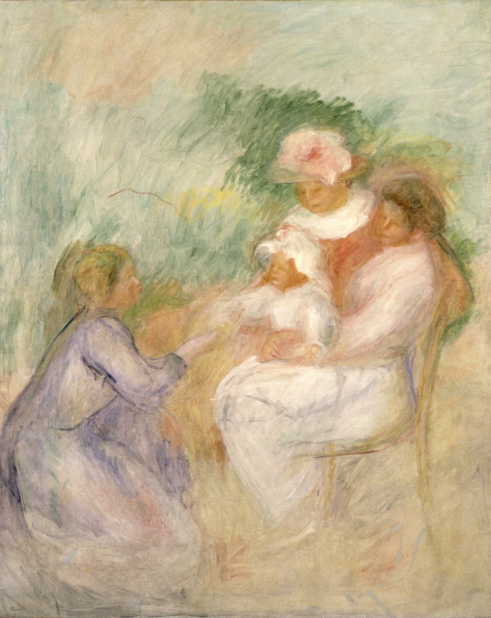 Mulheres e Criança, c.1896 de Pierre Auguste Renoir