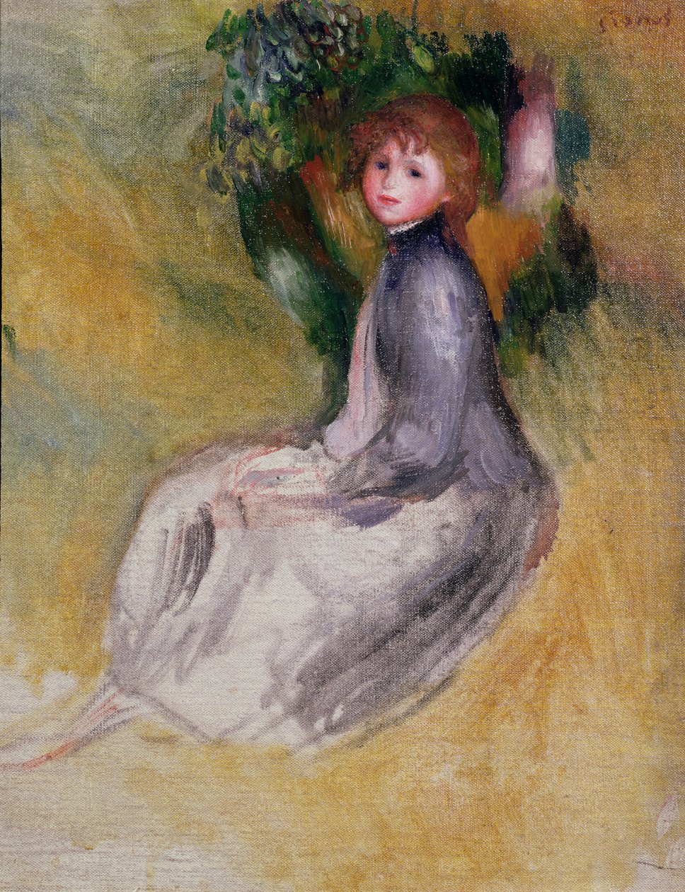 Rapariga sentada, 1885 de Pierre Auguste Renoir
