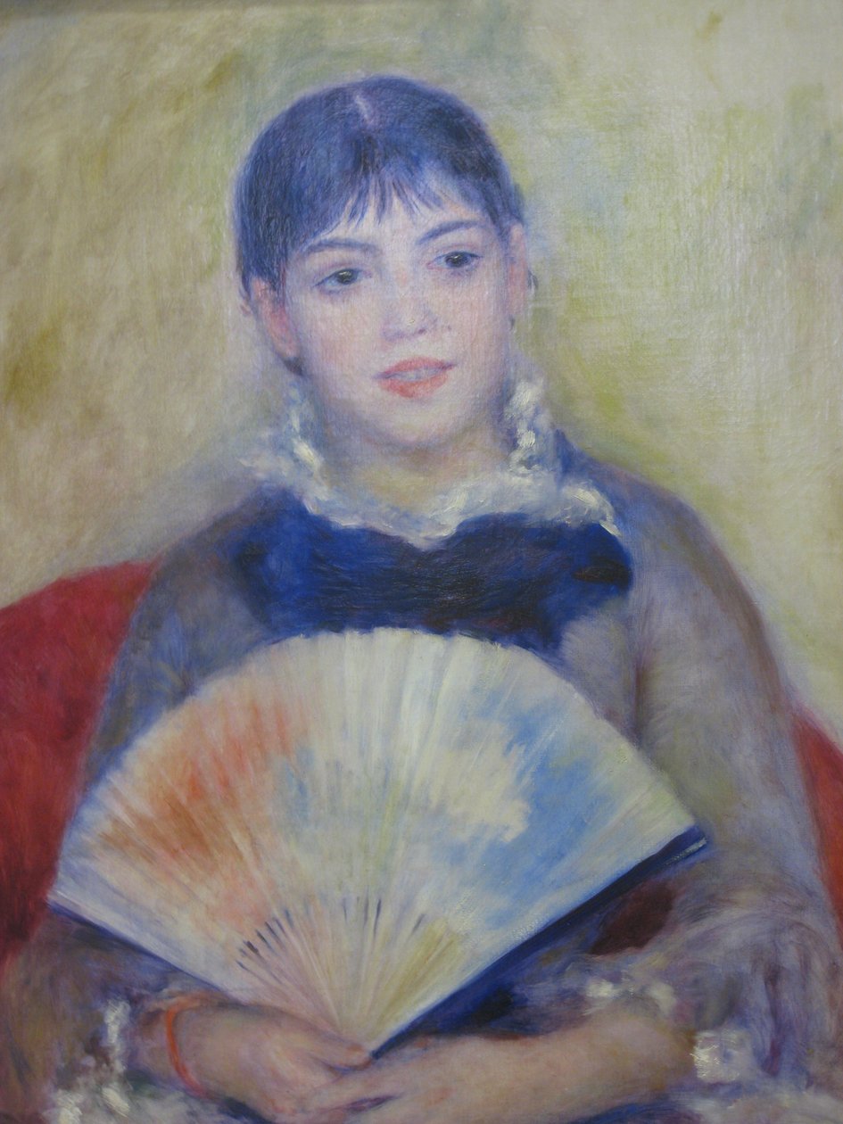 Mulheres jovens com um ventilador de Pierre Auguste Renoir