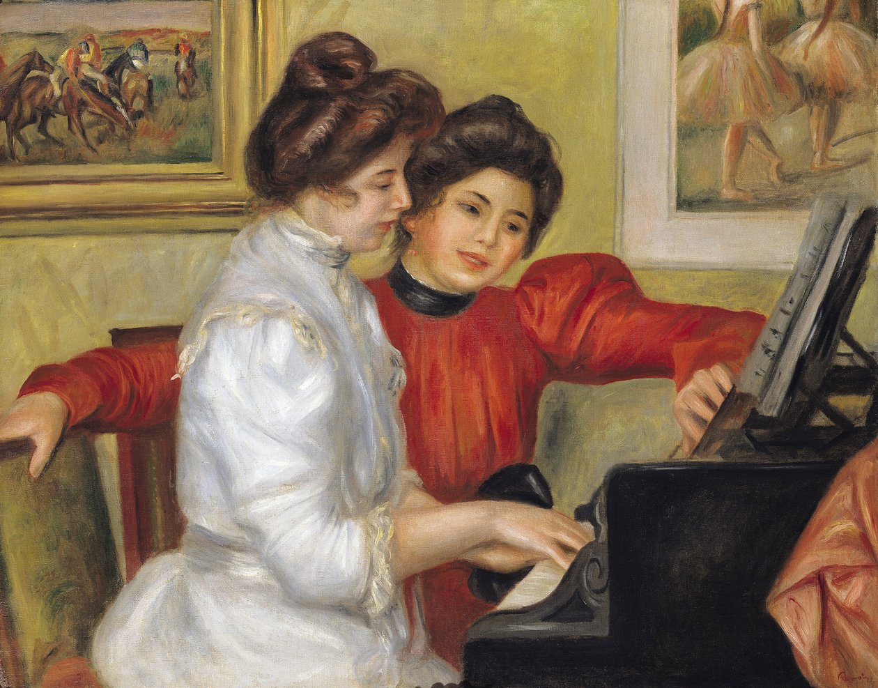 Yvonne e Christine Lerolle ao piano, 1897 de Pierre Auguste Renoir