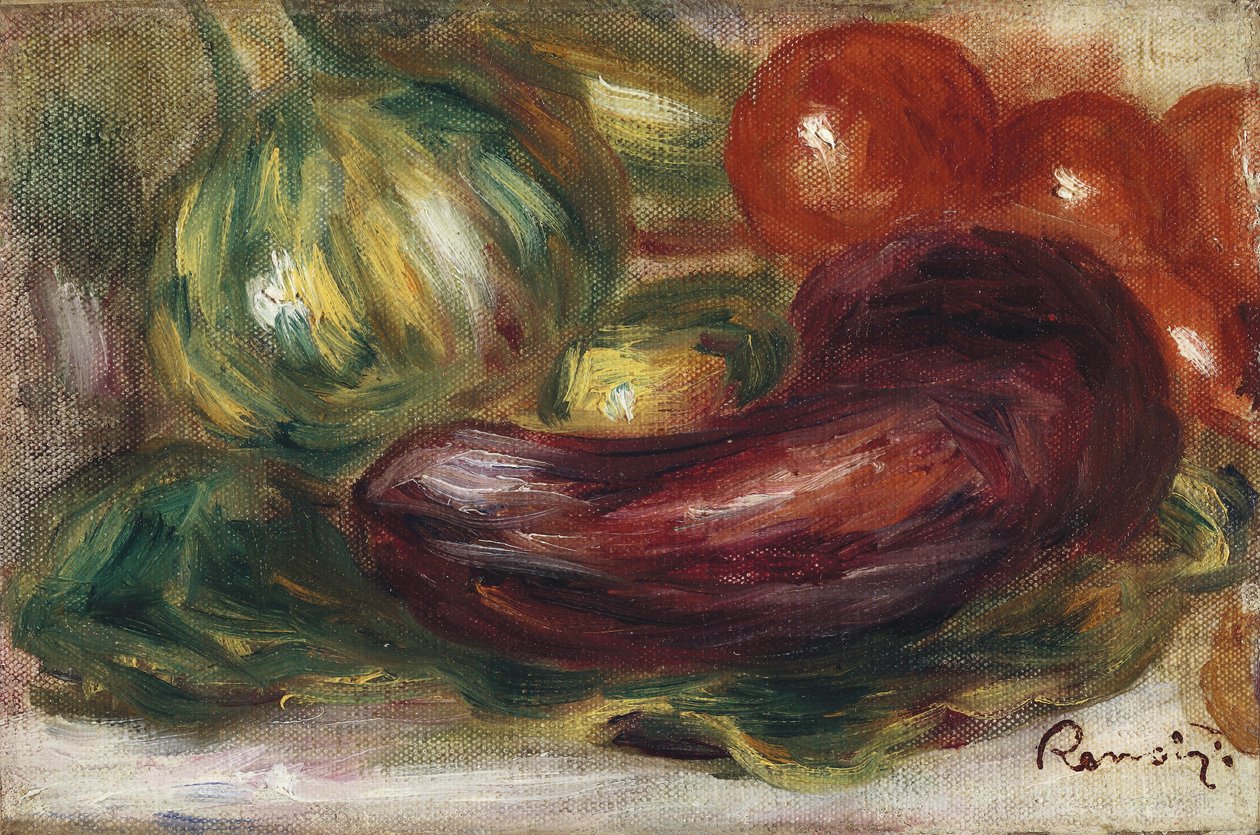 Abobrinha, tomate e berinjela de Pierre Auguste Renoir