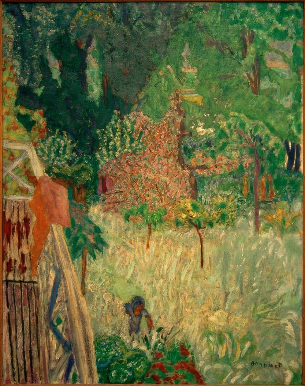 A varanda em Vernonnet - A macieira florescendo de Pierre Bonnard
