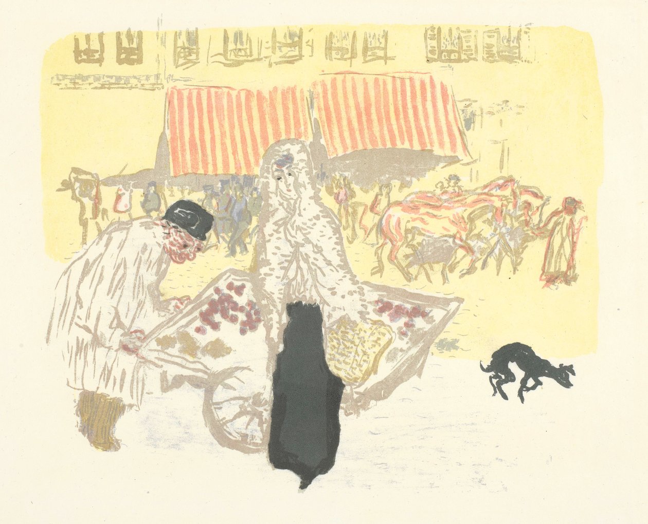 O Mercador das Quatro Estações, litografia da série Alguns aspectos da vida de Paris de Pierre Bonnard
