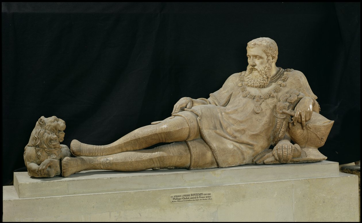 Efígie de Philippe de Chabot (1480-1543) Almirante da França, c.1570 (mármore) de Pierre Bontemps