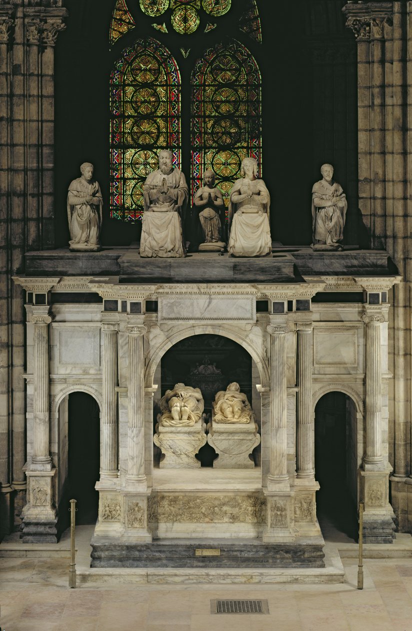 O túmulo de François I (1494-1547) e Claude da França (1499-1524) (mármore) de Pierre Bontemps