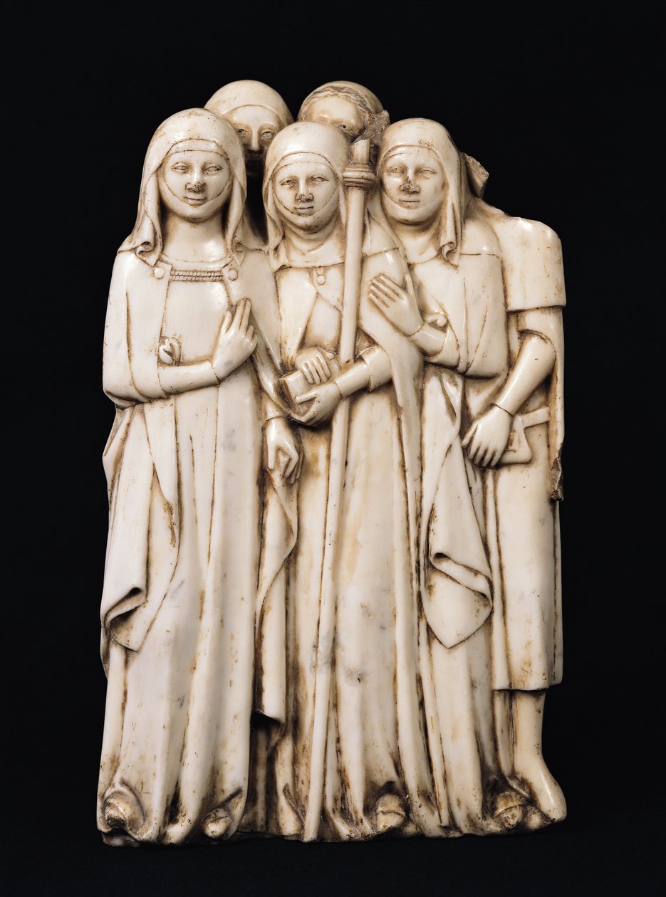 Alinorda, irmã do Papa Clemente VI (1291-1352) e seus filhos, do túmulo de Clemente VI, La Chaise-Dieu (mármore) de Pierre Boye