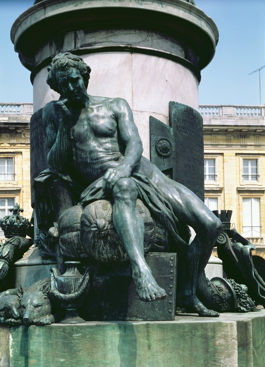 O cidadão, uma figura do monumento a Louis XV (1710-74) 1755 (bronze) de Pierre Cartellier