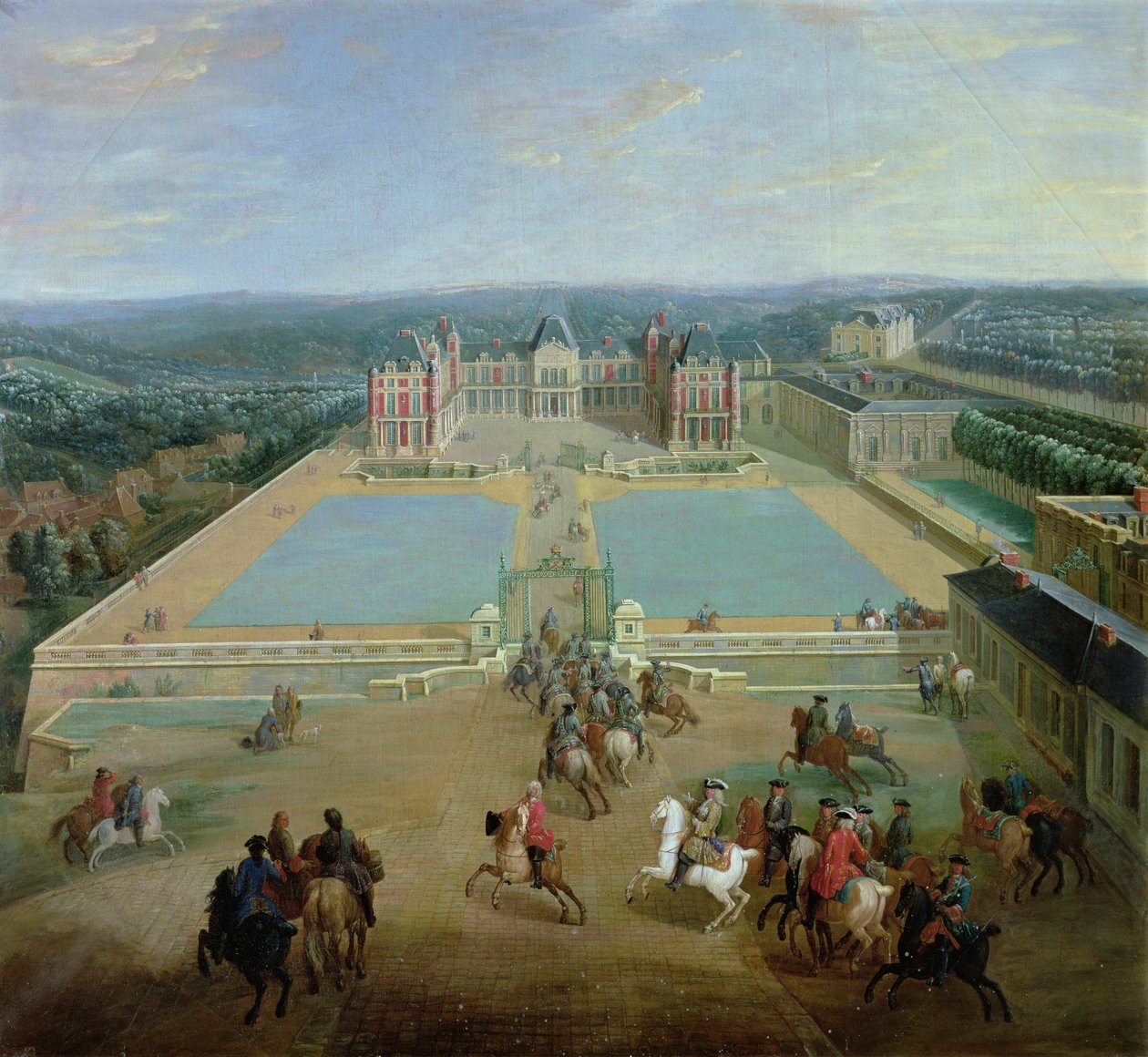 O Chateau de Meudon do lado da avenida, 1722 de Pierre Denis Martin