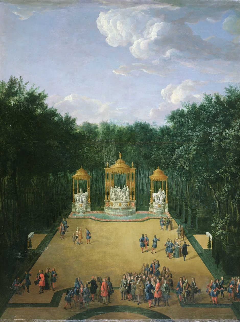 Os bosques dos banhos de Apolo nos jardins de Versalhes, 1713 de Pierre Denis Martin