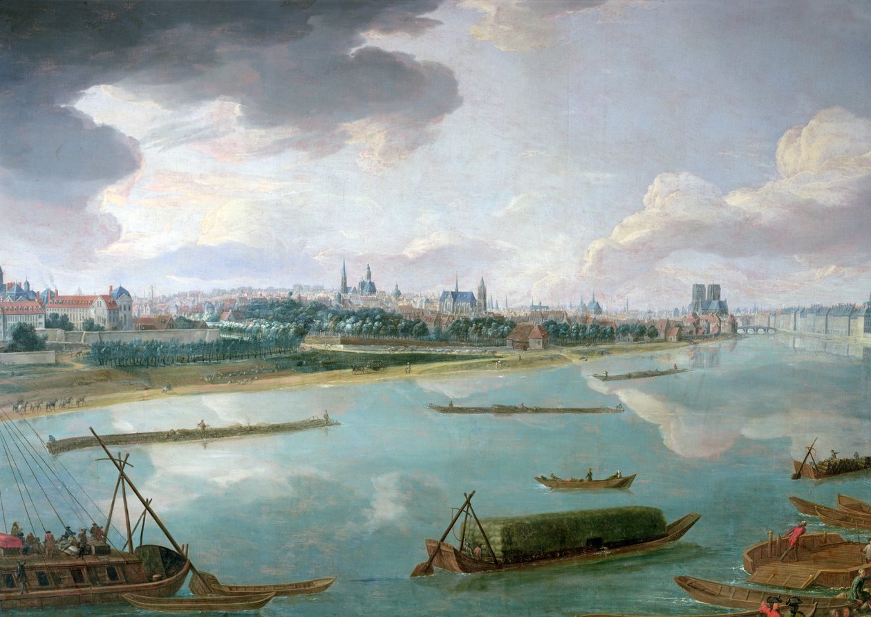 Vista de Paris do Quai de la Rapee (detalhe de 168381) de Pierre Denis Martin