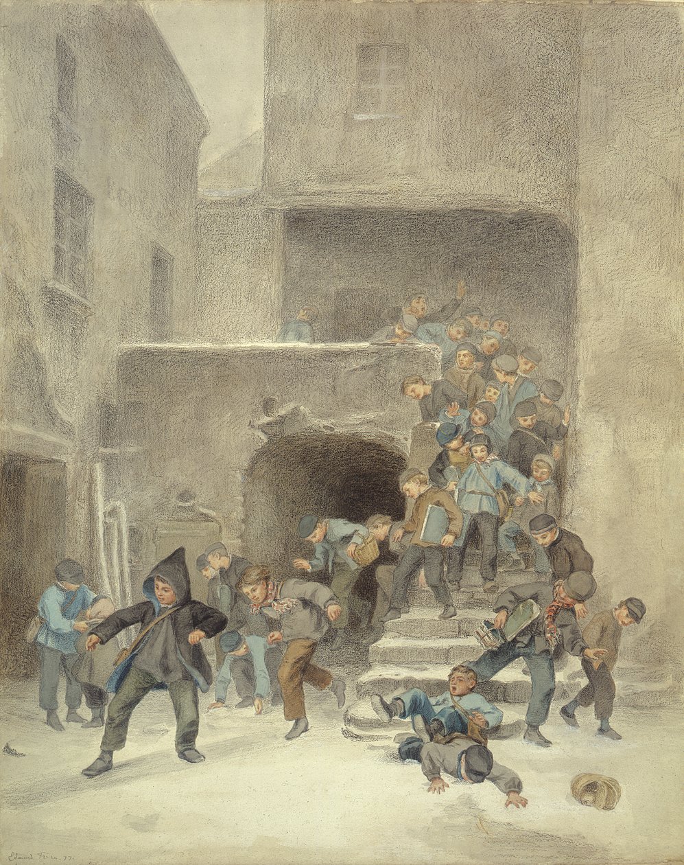 Fora da escola, século 19 de Pierre Edouard Frere