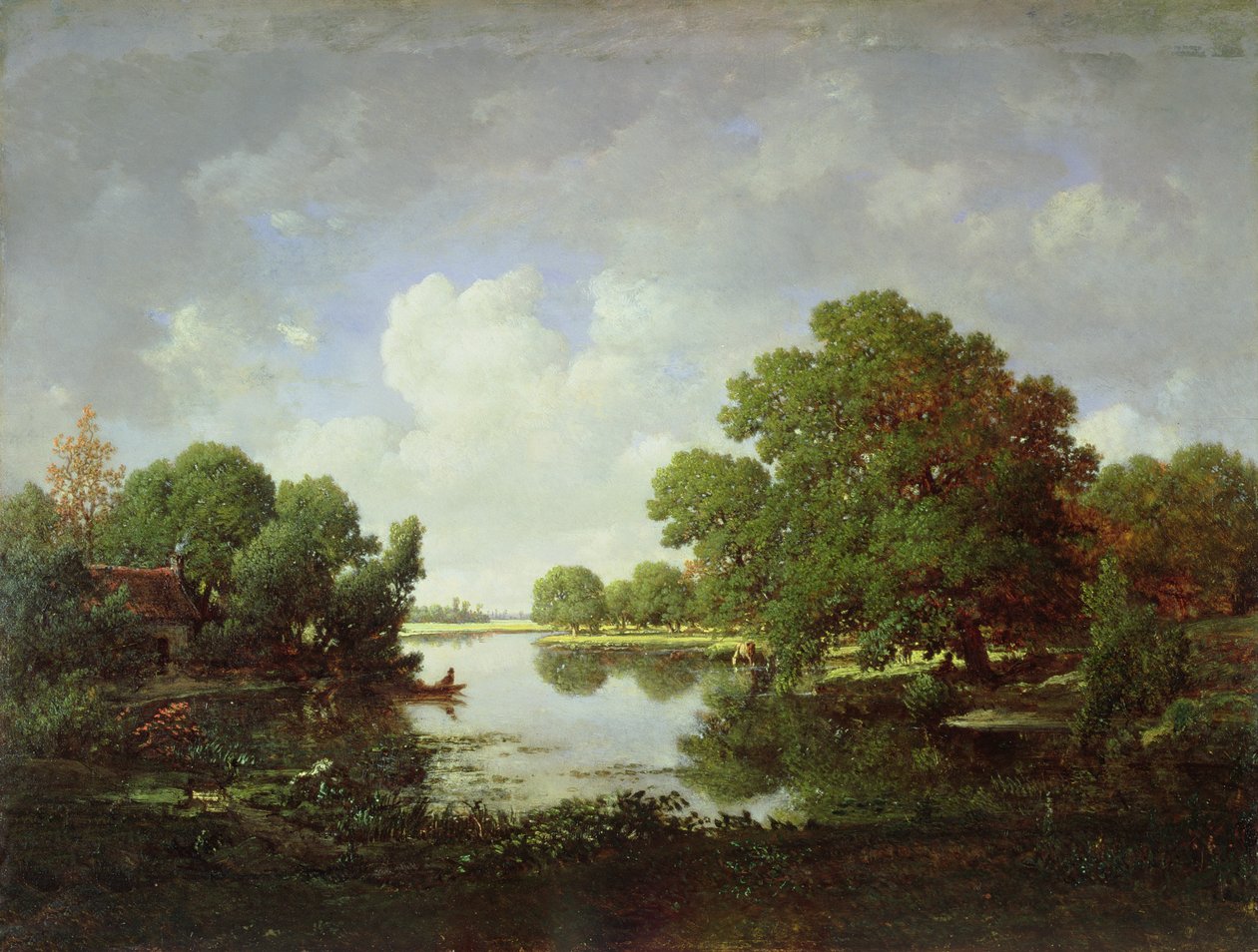 Tarde do início do verão, 1857 de Pierre Etienne Theodore Rousseau