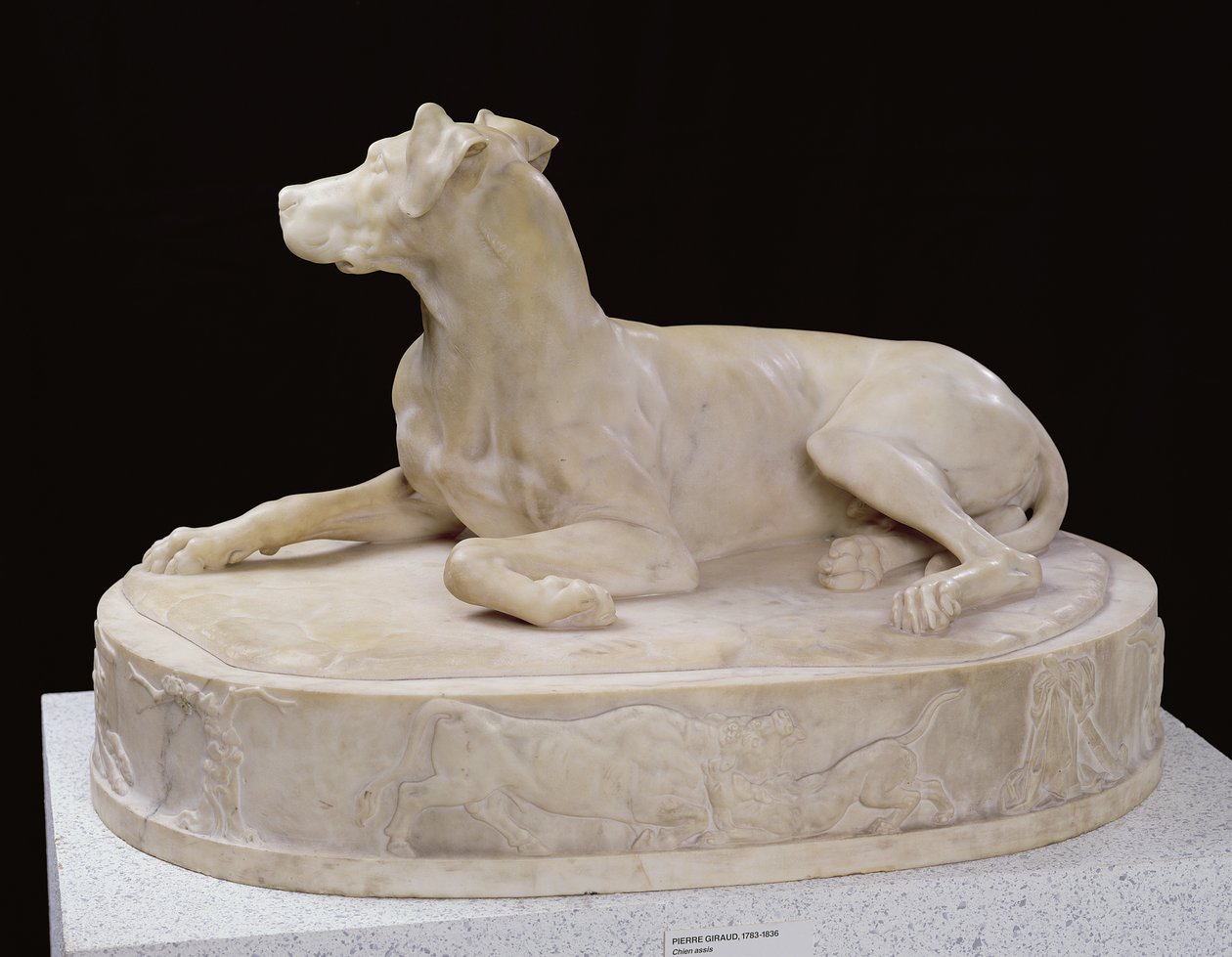 Um cão, 1827 (mármore) (veja também 223452) de Pierre Francois Gregoire Giraud