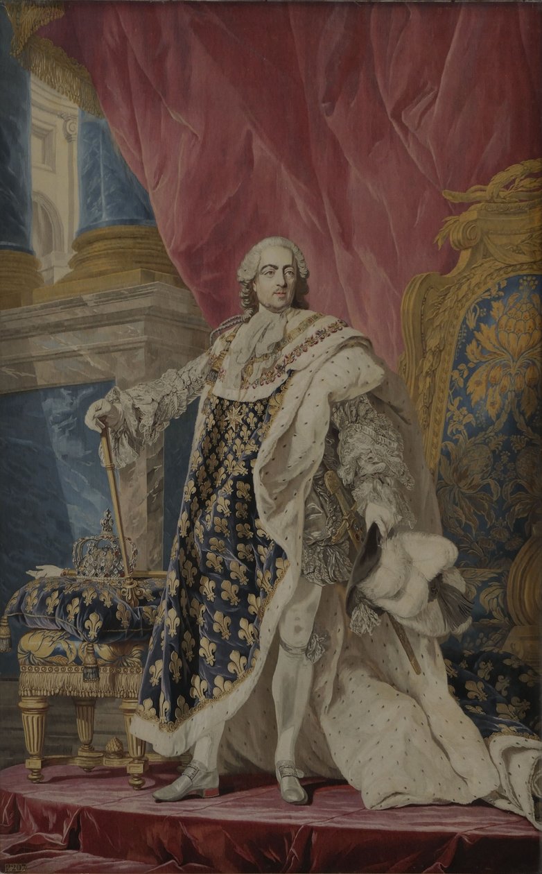 Retrato de Louis XV em traje real de Pierre François Cozette