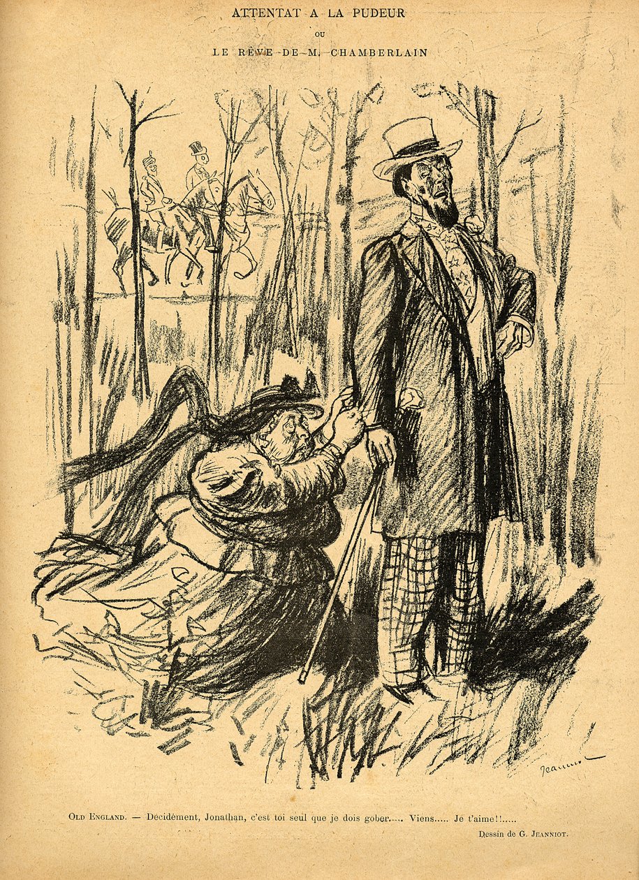 Um Assalto à Modéstia ou o Sonho do Sr. Chamberlain, de &39;Le Rire&39;, 28 de maio de 1898 de Pierre Georges Jeanniot